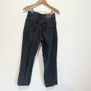 Lee modern vintage high rise straight leg ankle faded black jeans 27